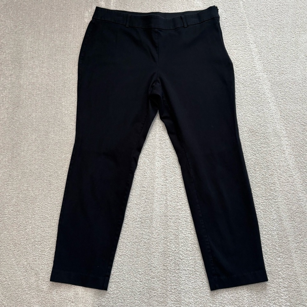 Alfani Cropped Ankle Black Mid-Rise Pants Trousers Women Size 14 Classic Work